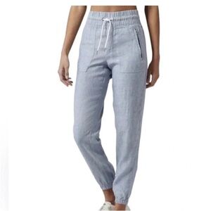 Athleta Cabo Linen Jogger Pant in Chambray Blue
